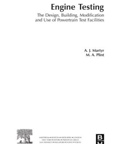 Engine Testing 4th Edition A. J. Martyr And M. A. Plint
