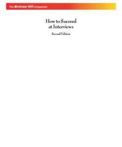How to Succeed at Interviews 2nd Edition Sudhir Andrews